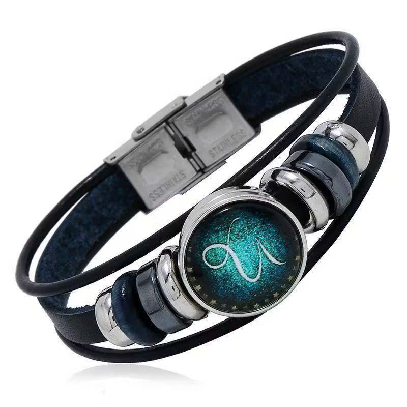 Astrolumina™ Zodiac Leather Cuff Bracelet